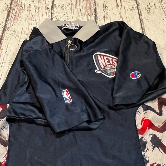 Vintage Boys Kids New Jersey Nets NBA Basketball Sports Champion Warmup Jersey - Picture 5 of 11